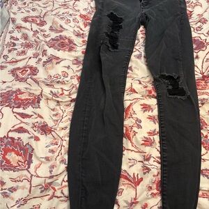 American Eagle Distressed Black Women Jeggings